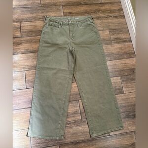 Old Navy Sky Hi Wide Leg Jeans Womens 12 Green Extra High Rise  —Baggy—